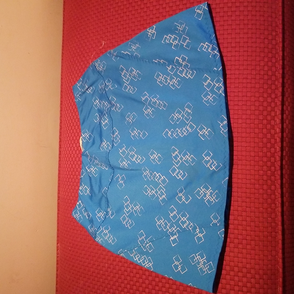 Small Blue Chrissie by Tail Tennis Golf Skirt Skort w/ Silver Geometric Accent